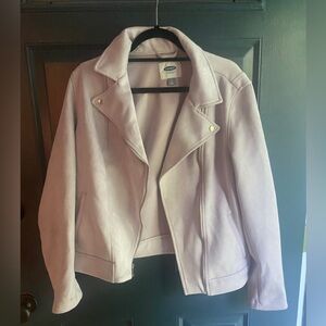 Suede Lilac Moto Jacket, Size L